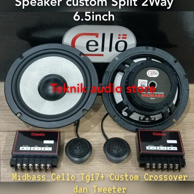 Speaker Split 2Way Midbass Cello Tg17 Dan Custom Crossover 2Way+Tw