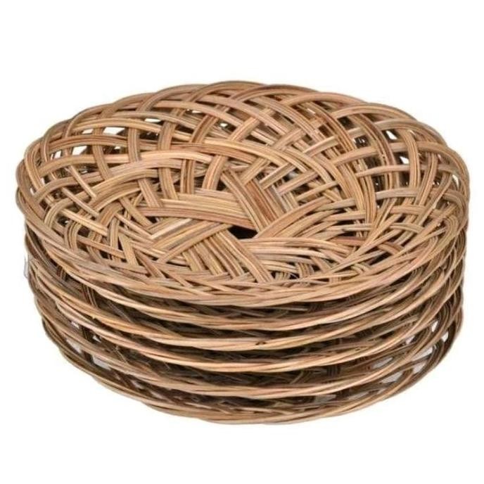 Piring Lidi Anyaman 50 pcs Piring Anyaman Lidi Kelapa Piring makan piring Saji Piring Lidi Rotan Bam