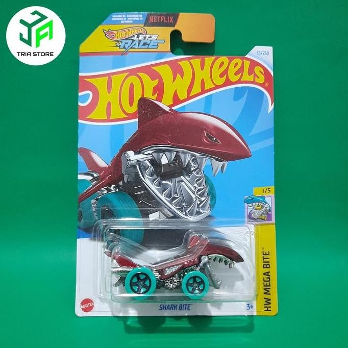hotwheels shark bite red