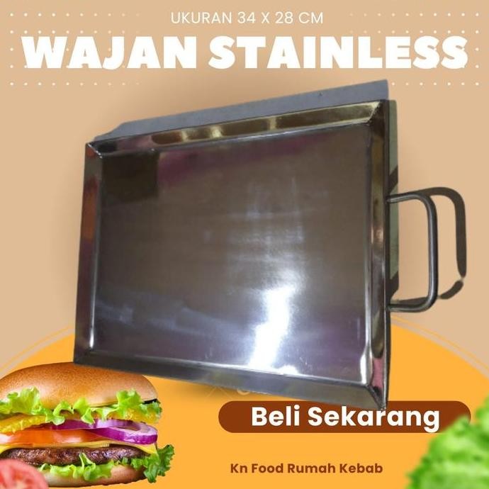 Wajan Burger Stainless/Wajan Kebab / Persegi Panjang / Stainless