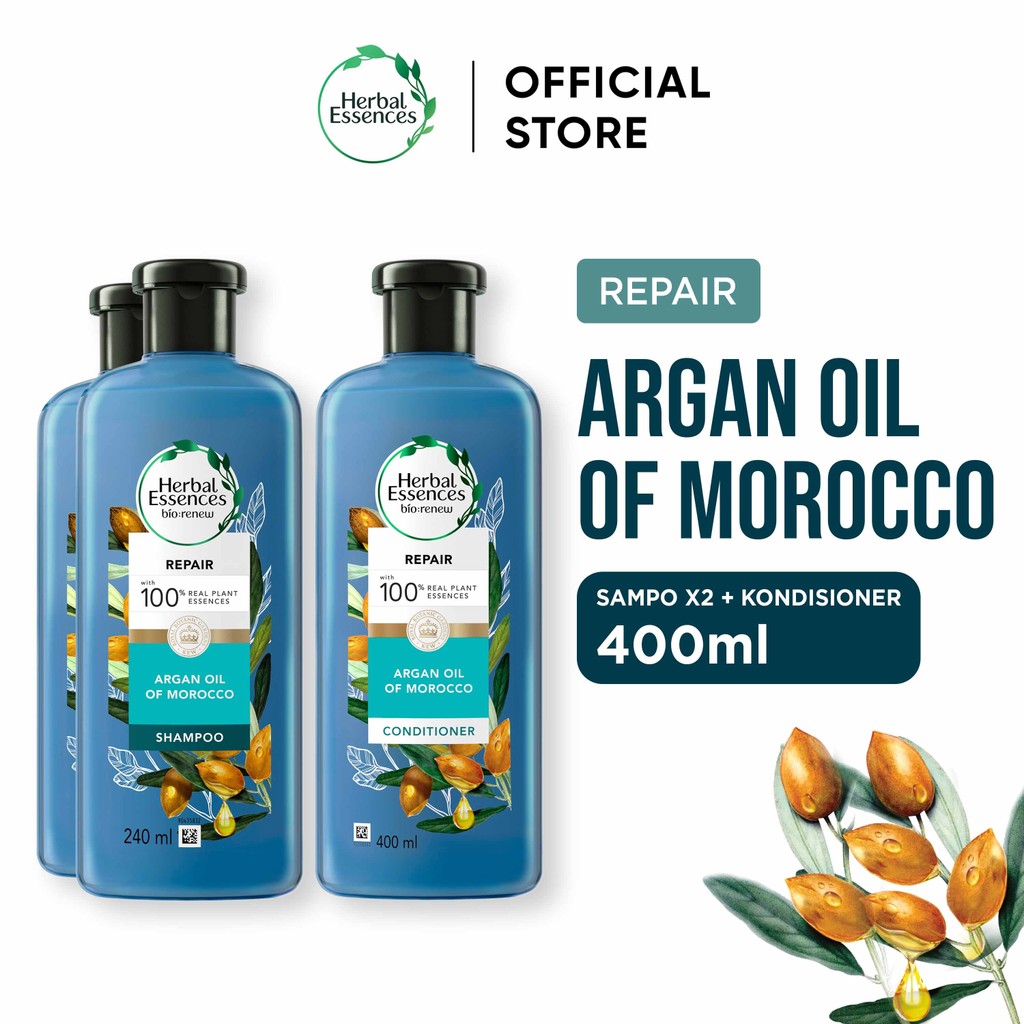 Herbal Essences Biorenew Sampo dan Kondisioner Repair Argan Oil Perawatan Rambut Memperbaiki Kelemba