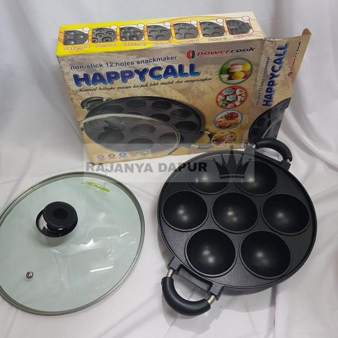 happy call  cetakan kue teflon 7 lubang cekung - happycall lubang 7 cekung - cetakan kue bikang tefl