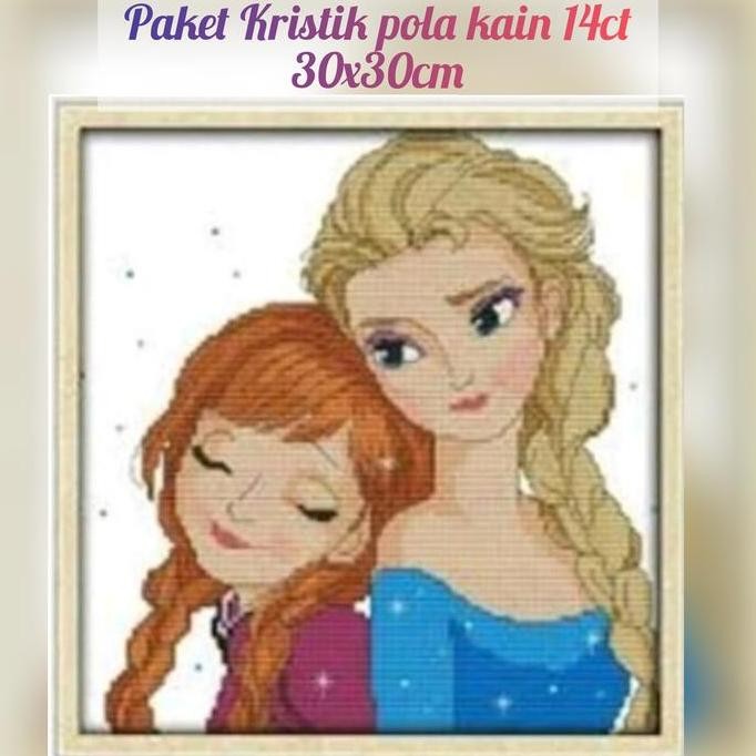 COD DIY paket kristik kartun anak frozen pola kain cross stitch kit 14ct