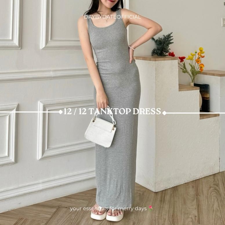 12 / 12 Tanktop Dress | Daybydate | Tanktop Dress Tanktop Dress Panjang Dress Lengan Pendek Dress Wa