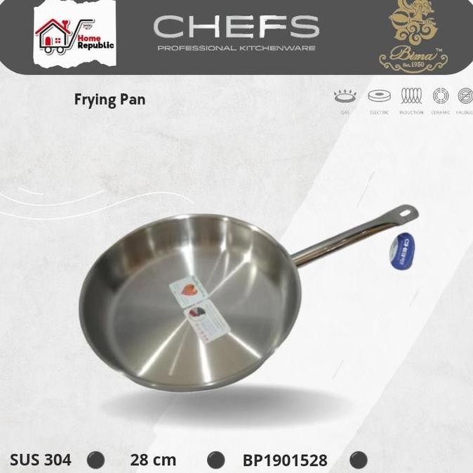 Bima Chefs Frying Pan 28Cm Stainless Penggorengan Bp1901528 Bima