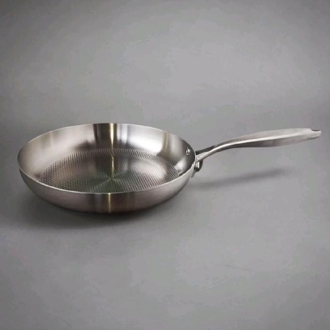 Skillet Pan Stainless Steel Wajan Penggorengan Uncoated Fry Pan Stainless Steel Honeycomb Pan Five-L