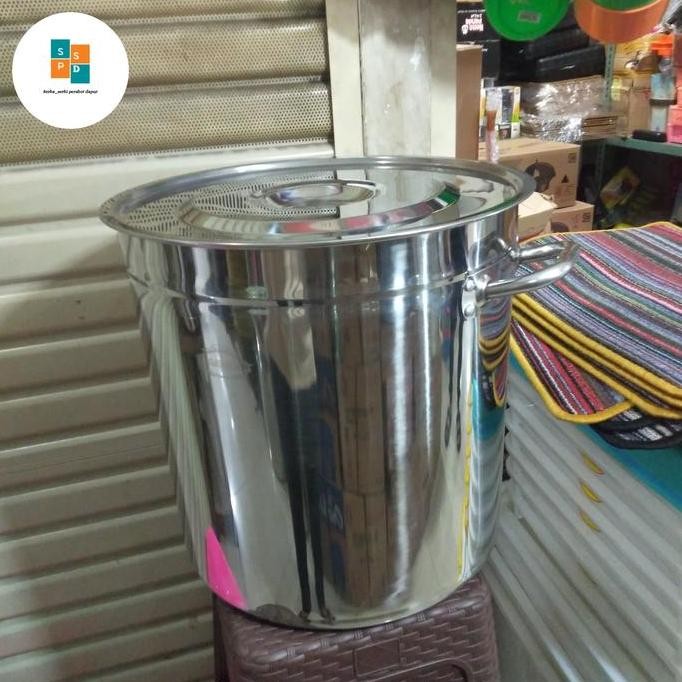 Stockpot/Panci Stainless Tinggi Tebal Kapasitas30 Ltr Panci Tebal 35Cm