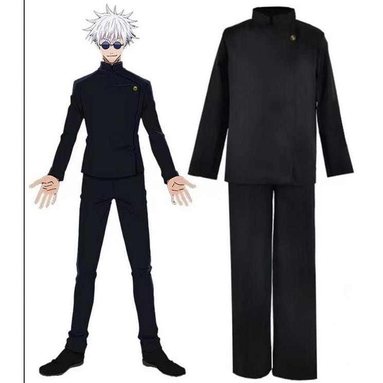 PROMO!!! Anime Jujutsu Kaisen Gojo Satoru Cosplay Costume Glasses High School Uniform Remaja