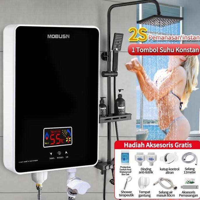 MIKAMI - Pemanas air listrik tanpa tangki shower air panas instan/pemanas pemanas air listrik