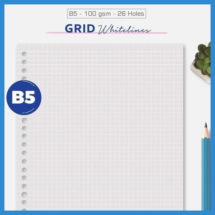 DISCOUNT LOOSE LEAF B5 - GRID WHITELINES BY GOOD QUALITY