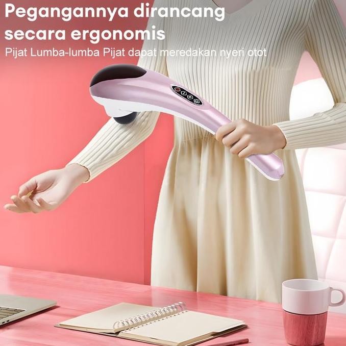 MIKAMI - Alat pijat lumba-lumba, alat pijat elektrik untuk bahu dan leher, alat pijat getaran gengga