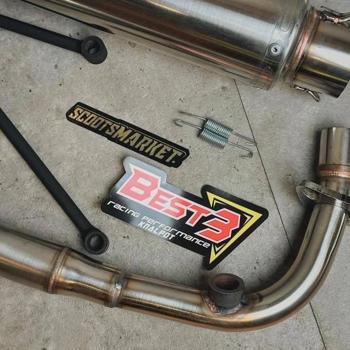 Knalpot Best3 Shukoi Long Vespa Matic Sprint Primavera S LX 3V iGet