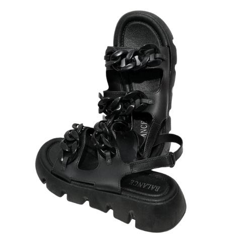 Kuke Sandal Wanita Karet Jelly Wedges Platform Tebal  Tali Belakang Ban Dua Rantai 2312-B2 Jy-6