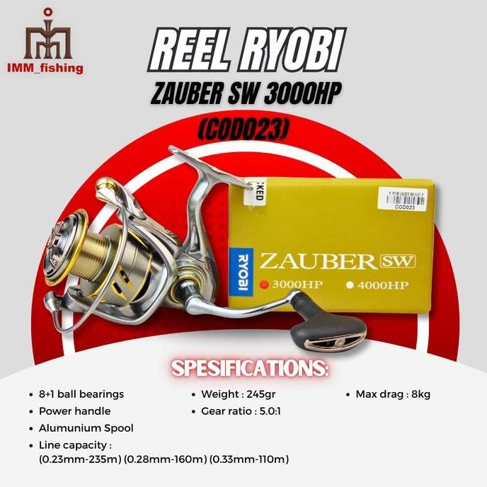 BEBAS ONGKIR - Reel Ryobi Zauber CS 3000