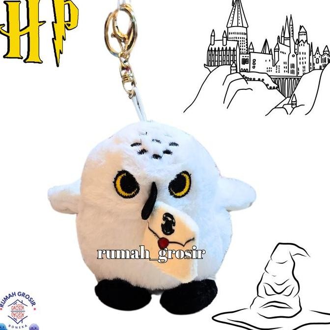 Gantungan Kunci Boneka Hedwig Owl Harry Potter Plush Doll