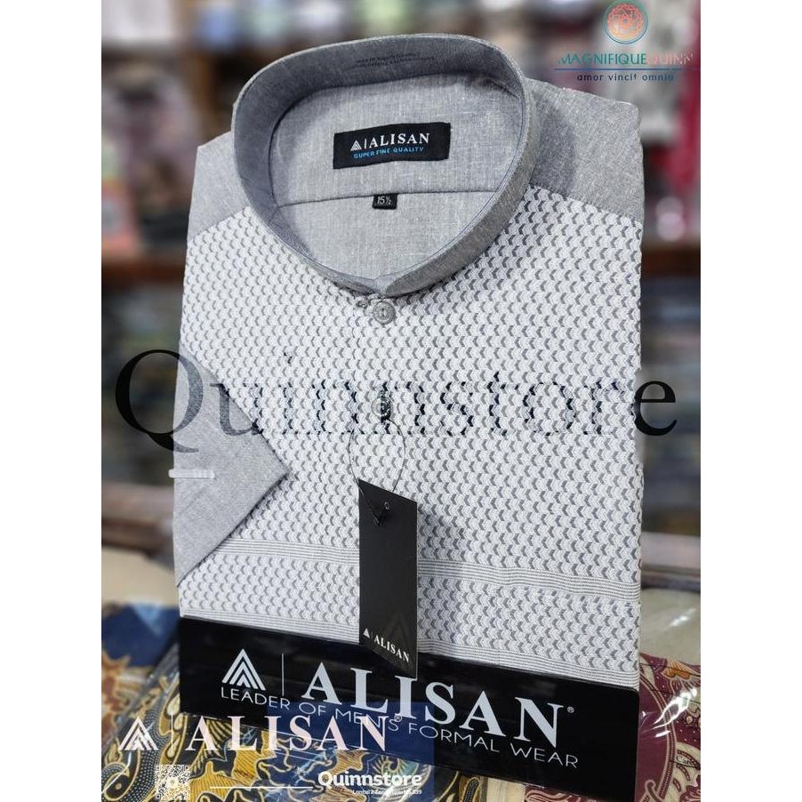 Alisan Original Kemeja Koko Fashion Koko Motif Lengan Pendek - Reguler