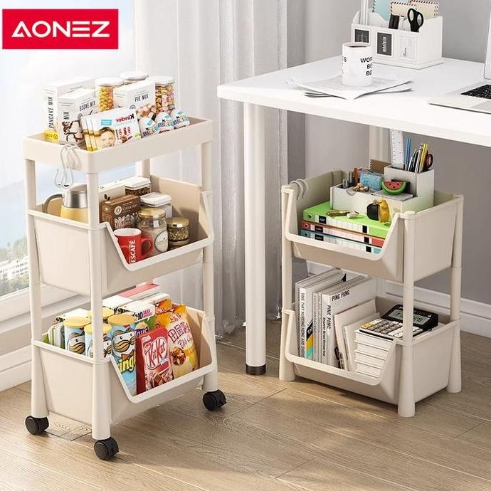 AONEZ Rak Dapur Pagar Tinggi Rak Buku Rak Susun Rak Serbaguna Plastic