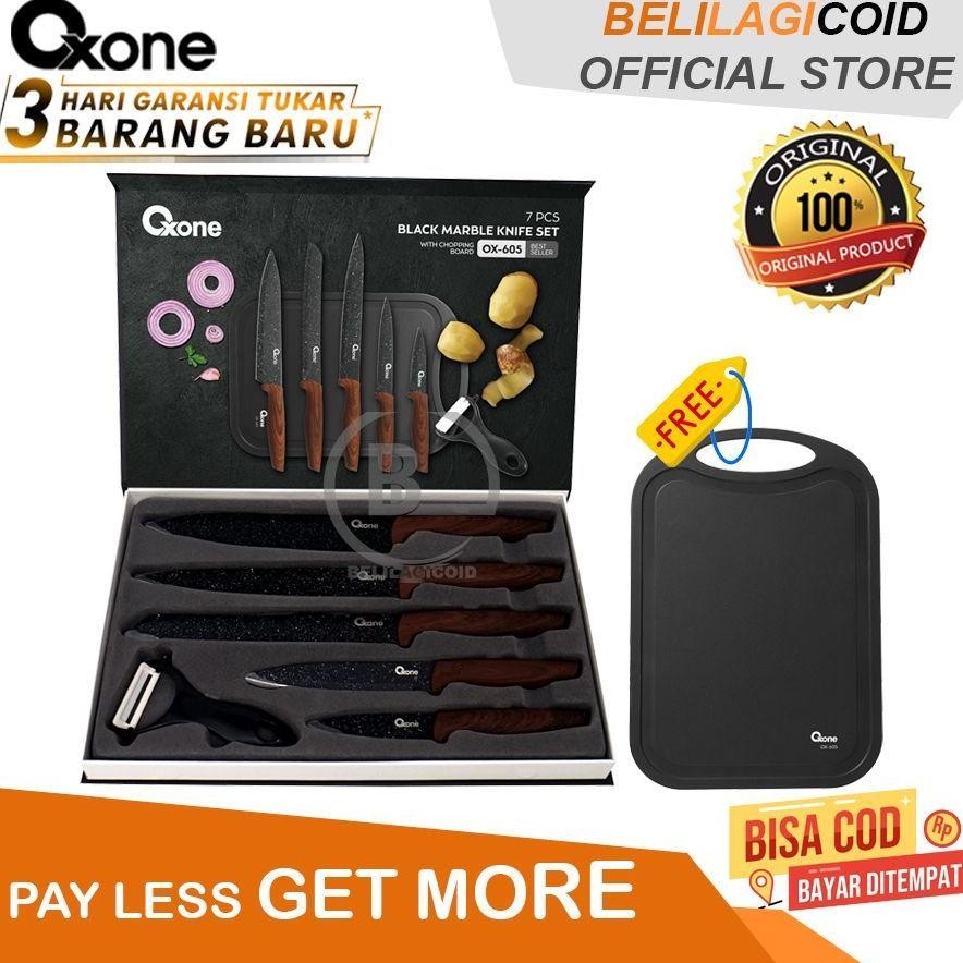 Oxone OX-605 Pisau Dapur Black Marble Knife Set / Pisau Set Dapur OXONE OX605 / Oxone Pisau Dapur OX
