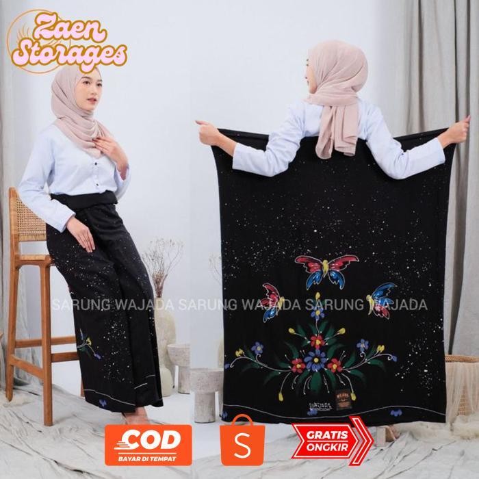 fth-56 Sarung lukis wanita sarung santung lukis mbak santri sarung gloyor lukis pekalongan Premium