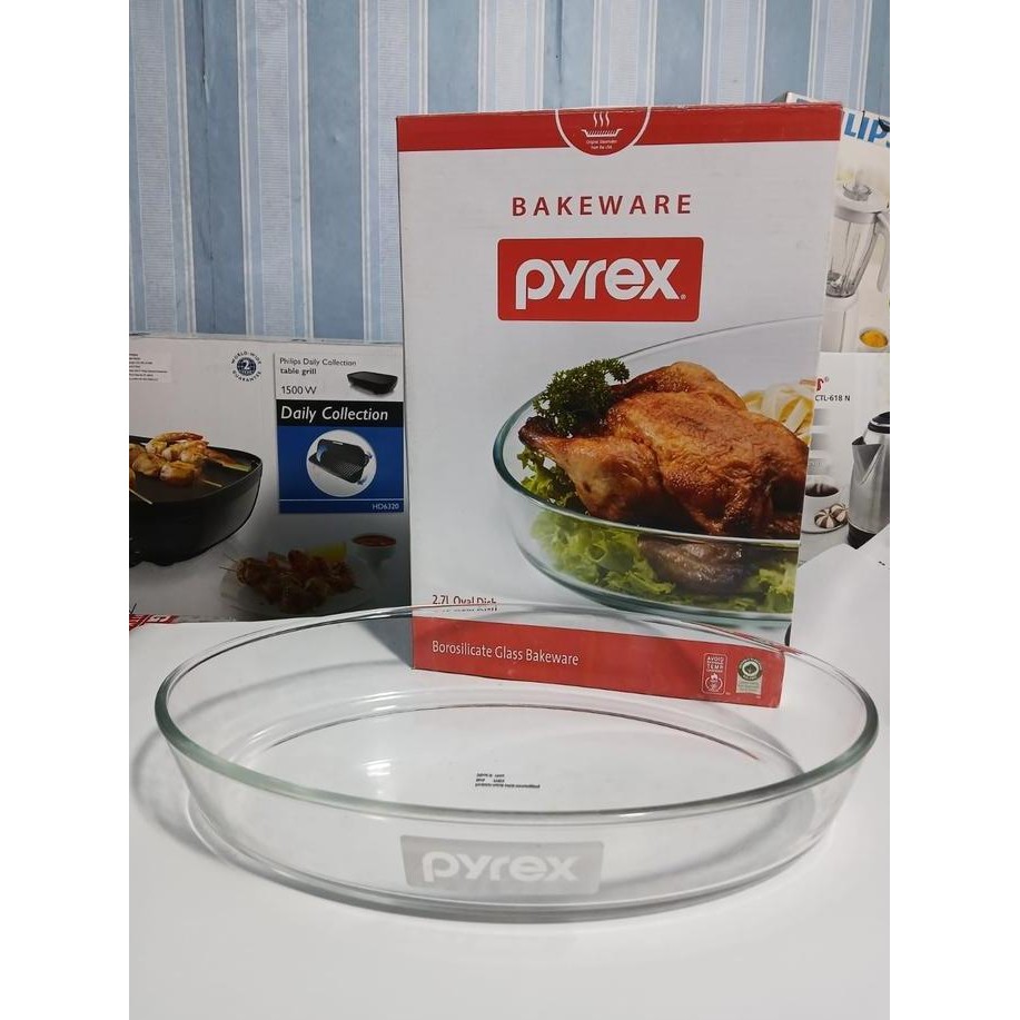 Pyrex Oval Dish Loyang Baking Glass Bakeware 2.7L