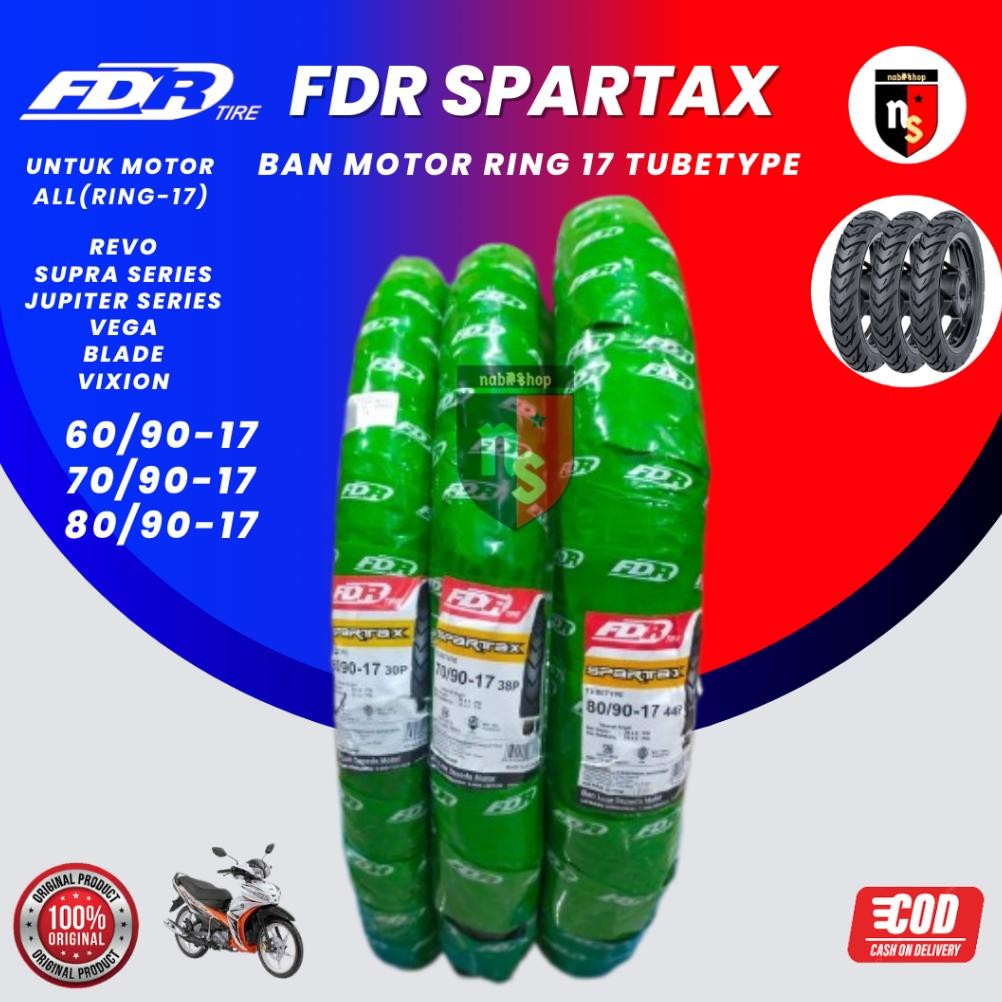 Baru Ban Motor Ring 17 FDR Spartax Tube Type (bukan tubles)