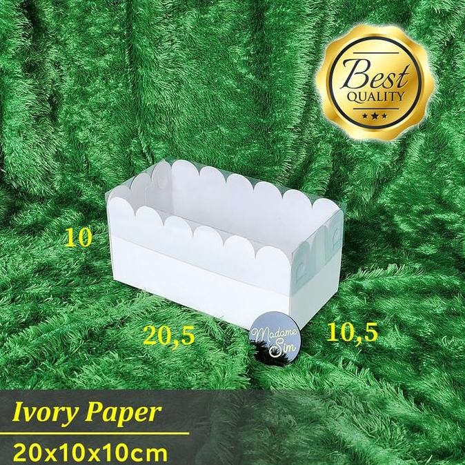 BOX MIKA PUTIH - DOS KUE KERING LAMINASI - KOTAK DESSERT 20x10x10