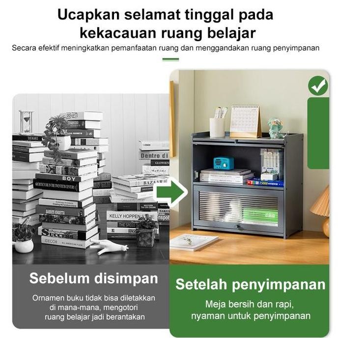 Rak Laci Kosmetik 3 Susun Lemari Mini Tempat Kosmetik Rak Kabinet Dapur bambu Lemari Penyimpanan Rak