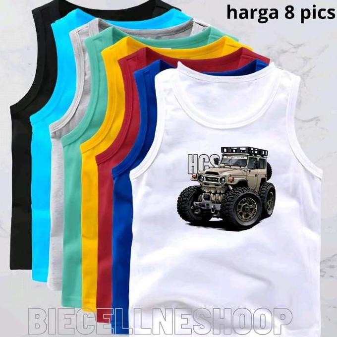 DB13>> Singlet anak paket hemat isi 8pt spandek PE Mobil HCS Usia 2-16 Tahun Cewek Cowok Perempuan L