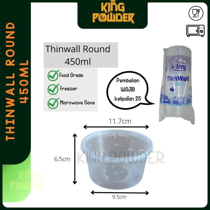THINWALL ROUND 450ML / THINWALL BULAT 450 ML | TEMPAT MAKAN BULAT