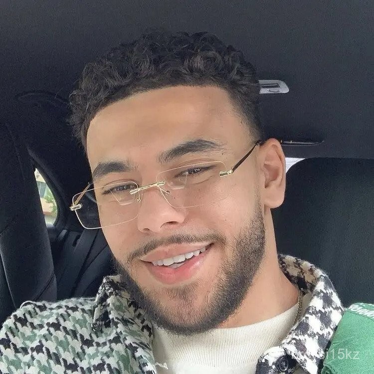 BOYSEEN Rimless Glasses Man Stylish Sunglasses Woman Pink Blue Eyewear UV400 Gradient Color Sunglass