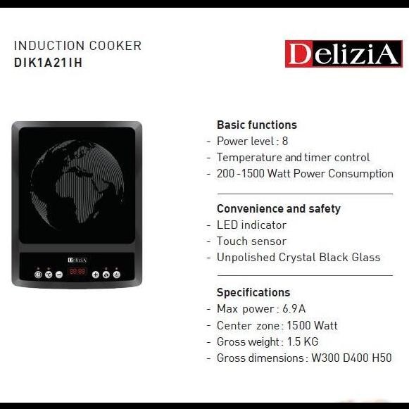 Kompor Listrik Portable Delizia Dik1A21Ih Low Watt