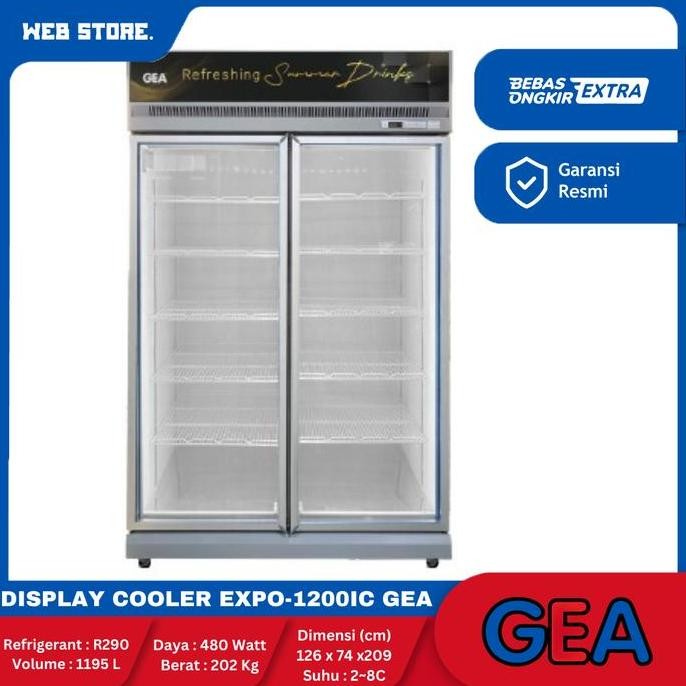 JERICOMM Display Showcase Cooler 2 Pintu 1195 L Low E-Glass EXPO-1200IC GEA / Showcase EXPO-1200IC G
