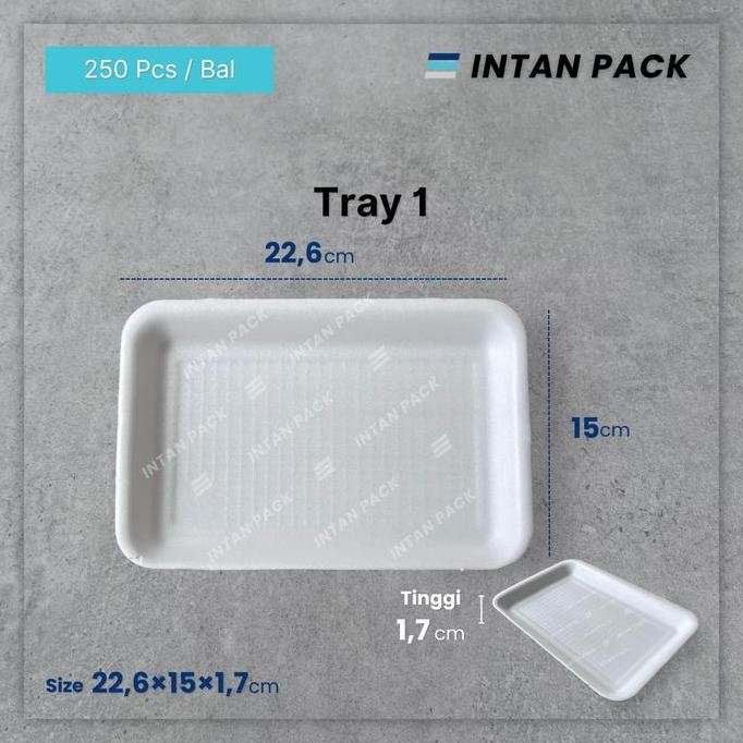Foam Tray 1 Styrofoam Buah/ Sayur/ Daging Stereofoam Buah (250 pcs) RAM