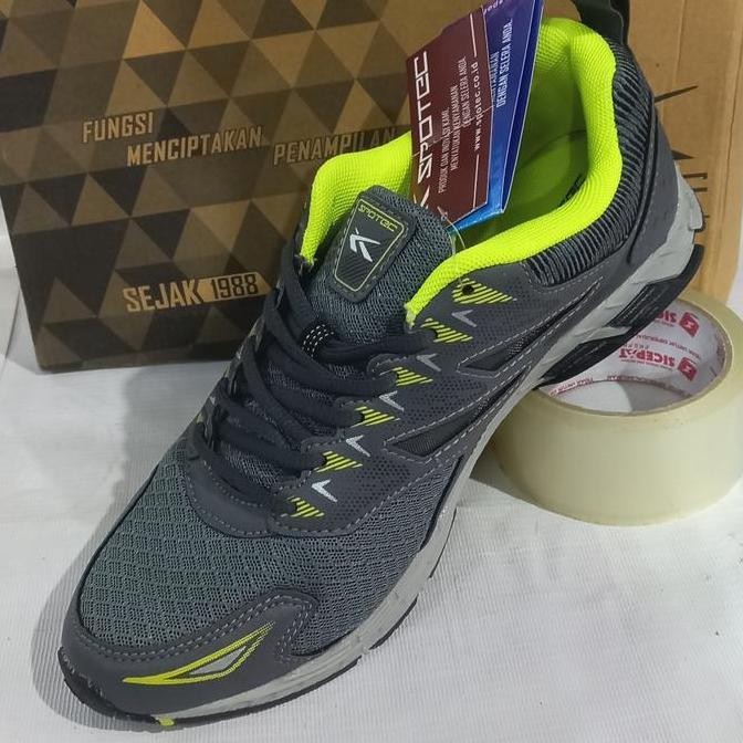 Sepatu Olahraga Lari Spotec Original Art Dronic Abu-Abu Hijau