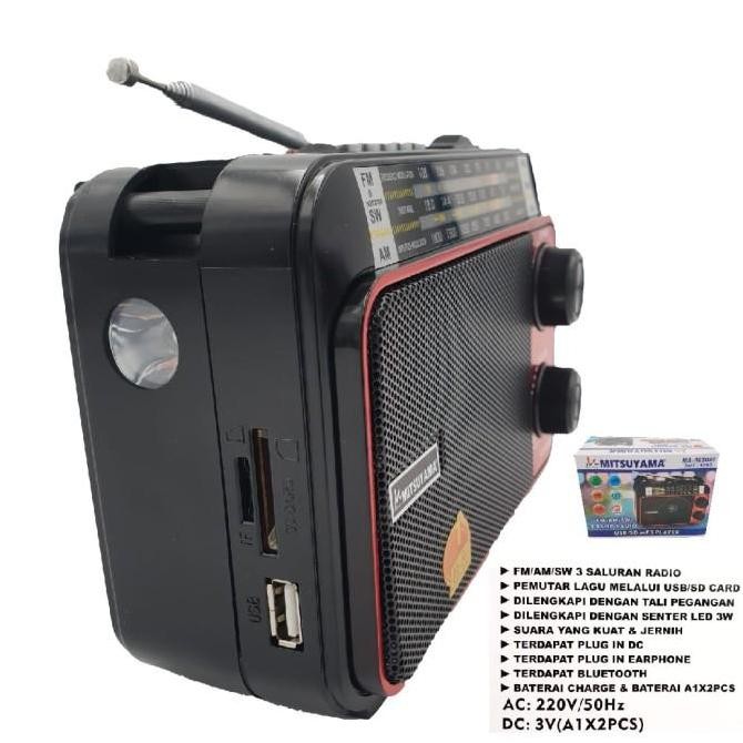 Radio Mitsuyama MS-4045 USB SD MP3 AM-FM Portable Radio