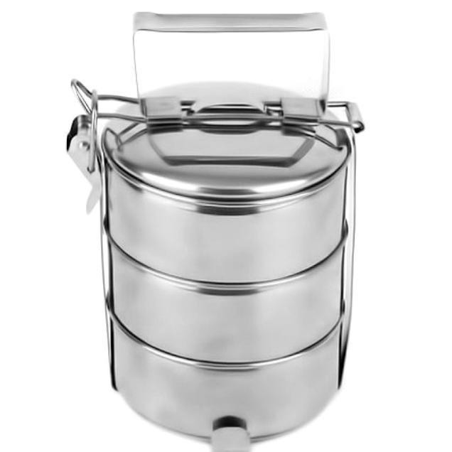Lunch Box Rantang Kotak Wadah Bekal Makan Siang 3 Susun Mini Stainless