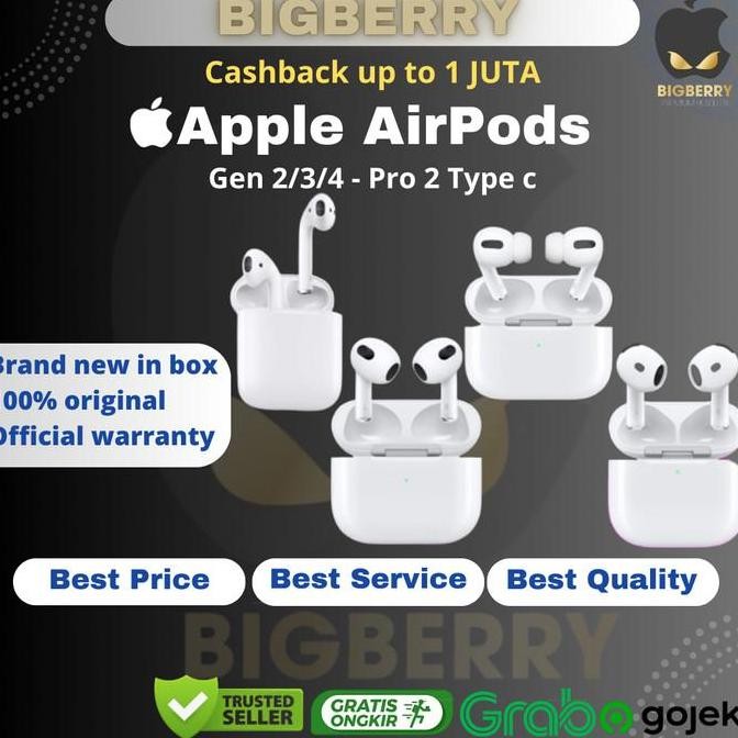 Resmi Apple Airpod Airpods 3 4 ANC Pro 2 Magsafe Type C USB C Original