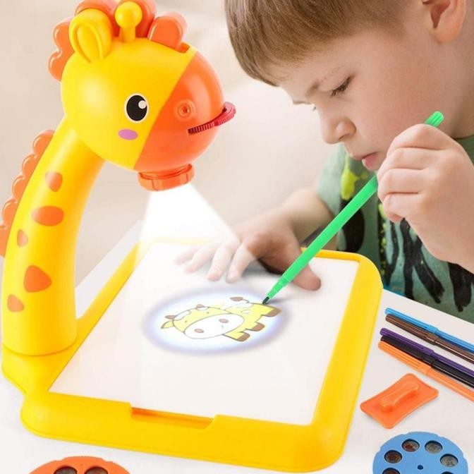 MEJA EDUKASI Gambar Dan Mewarnai anak proyektor painting