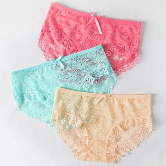 Promo Missoofficial.Id Cd036 Celana Dalam Transparan Women Motif Bunga Panties Wanita Cd Seamless Wa