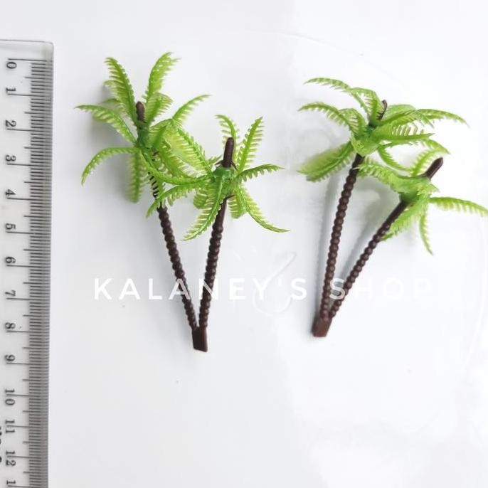 Promo Topper Pohon Kelapa, Hiasan Kue Pohon Kelapa, Pohon Kelapa Plastik 2Pc Cod