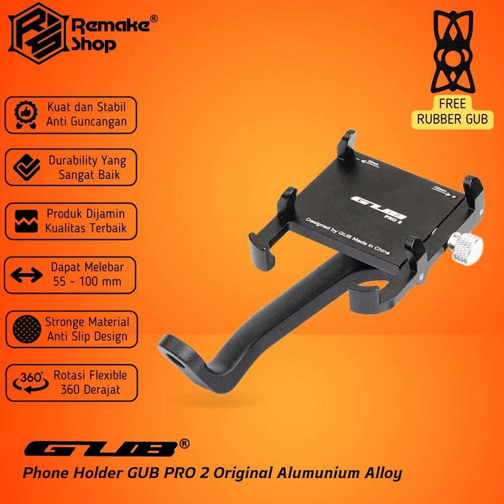 EDELWEIS GUB PRO 2 Phone Stand Holder Hp Handphone Motor Spion Dudukan Hp di Motor Tempat Hp di Moto