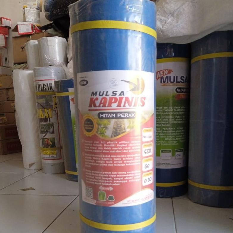 EDELWEIS- Plastik  Mulsa Lebar 120 Hitam Perak Premium DGW 17 KG (550 Meter) Free Kaos