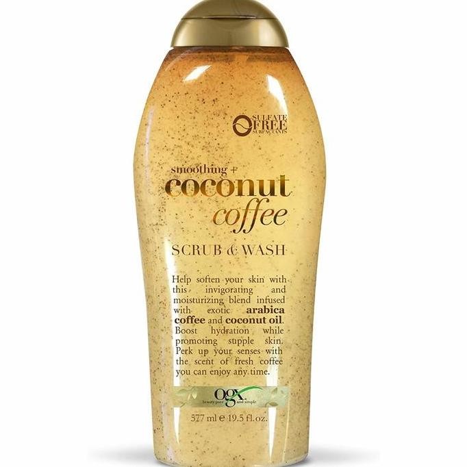 OGX Smoothing + coconut coffee body wash & scrub 19.5 fl. oz _LAN2