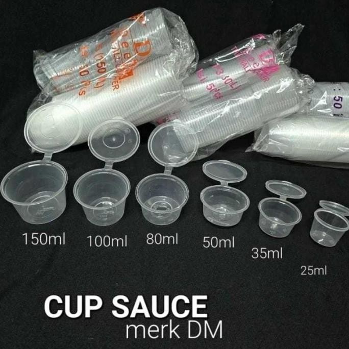 Tempat Saos Plastik 30 ml Cup Saos Sambal Sauce Container Suapi 30ml isi 50 pcs 25ml Suapi 35ml DM 1