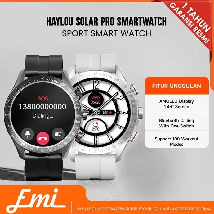Haylou Solar Pro Smartwatch Bluetooth Call AOD Waterproof Original HAR