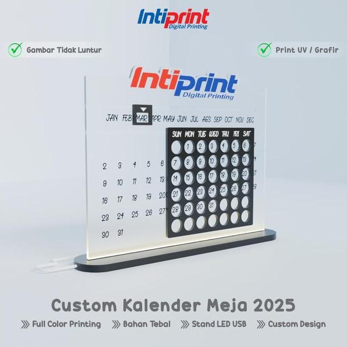 Kalender Akrilik Custom Logo, Kalender Abadi Akrilik, Kalender Abadi Estetik Kalender Tahunan Akrili