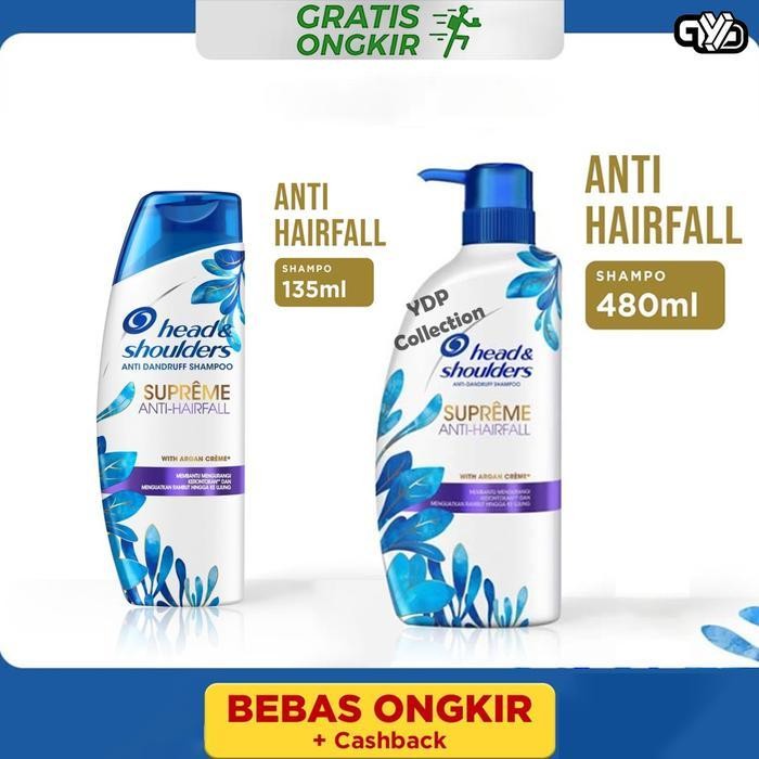 Sampo Head and Shoulder Supreme Perawatan Rambut Anti Hairfall 480ml dan 135 ML