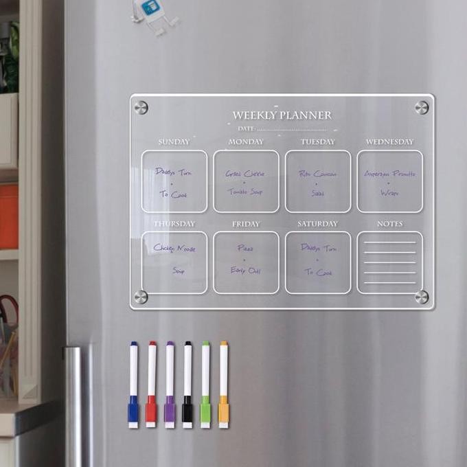 New ArrivalsWeekly Monthly Planner Board Bening Transparan Schedule Board Magnetic Wall Planner Boar