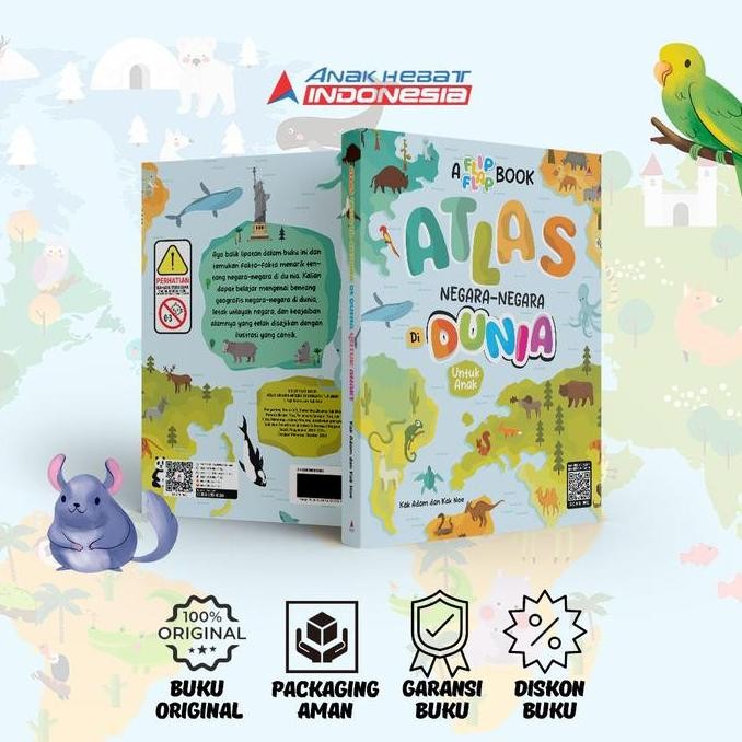 A Flip Flap Book: Atlas Negara-Negara di Dunia - Kak Adam & Kak Noe - Anak Hebat Indonesia AYB