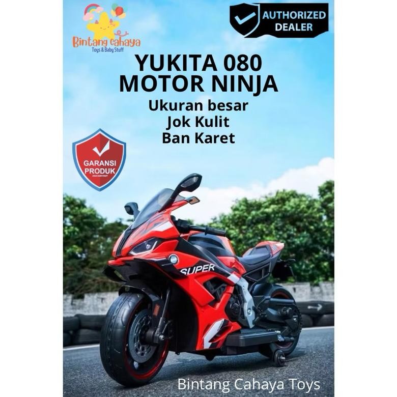 Motor listrik Anak motor aki Model Ninja Yukita 080 ces cas an ukuran besar ban karet